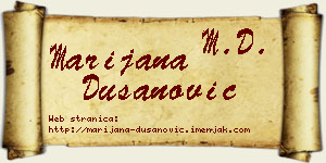 Marijana Dušanović vizit kartica